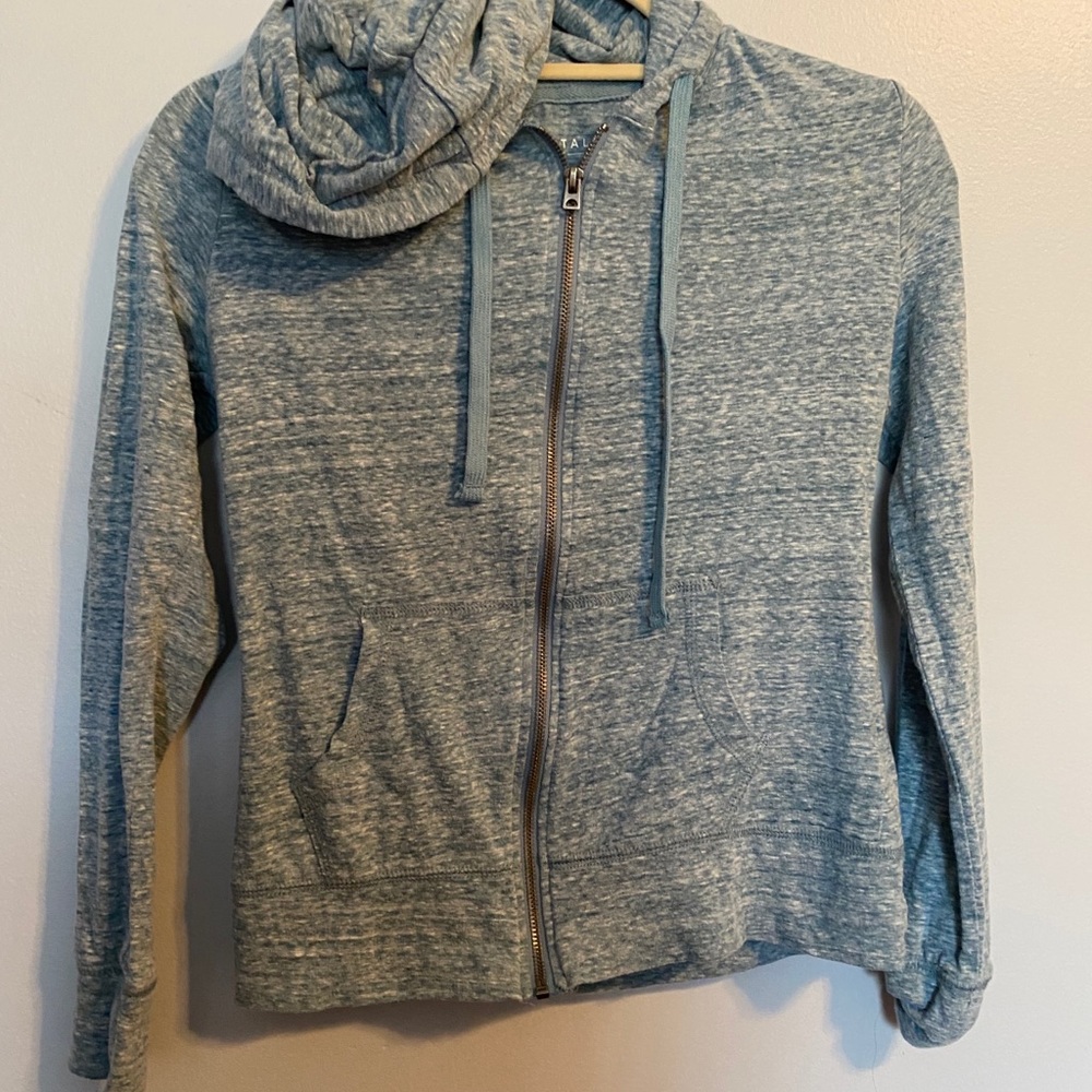 Soft blue zip up hoodie
